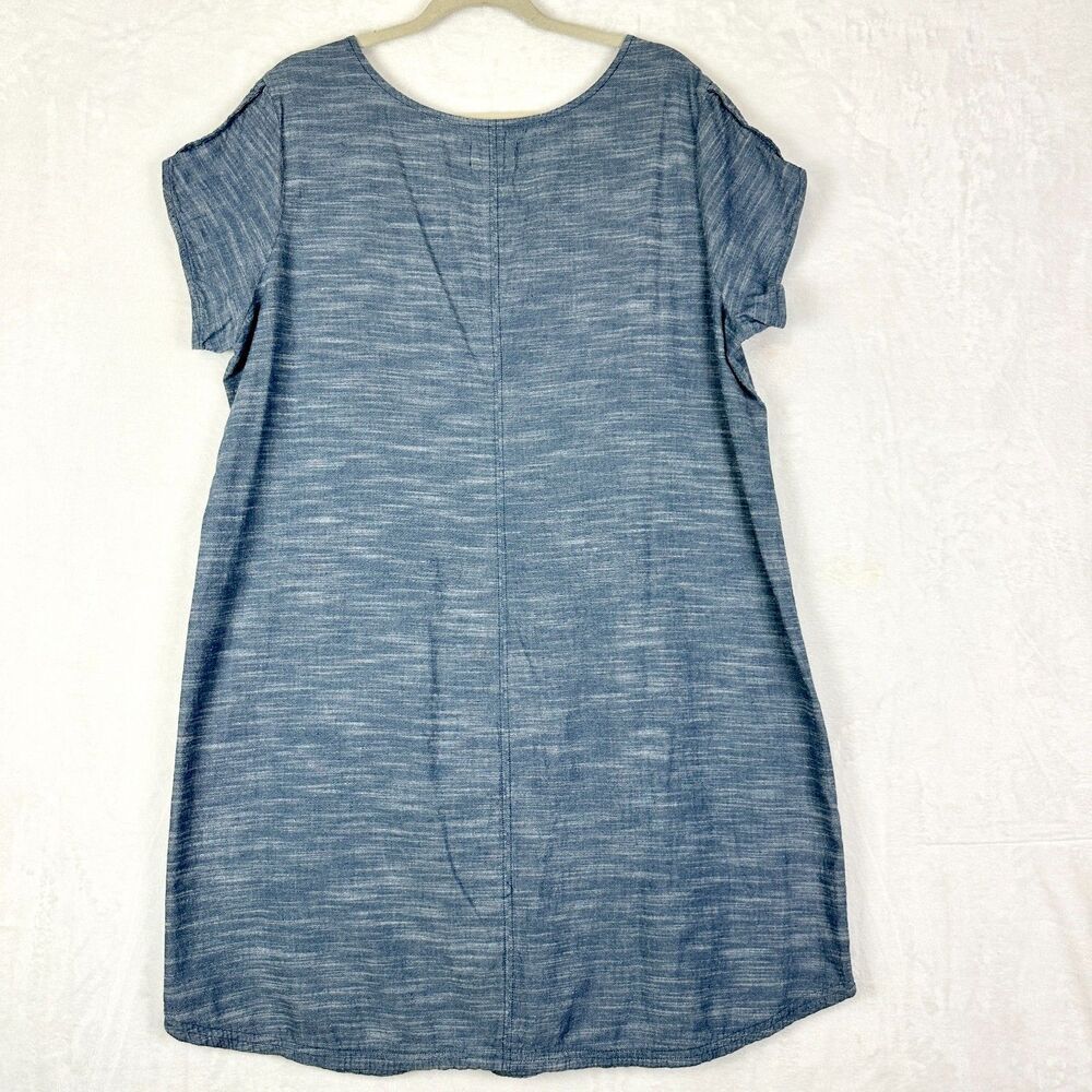 Pact Chambray Organic Cotton Shift Dress Size XL Minimalist Classic Timeless - Picture 3 of 5